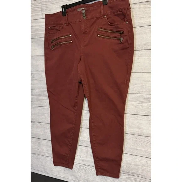 Torrid Jeans Womens 24 Feel The Fit Jegging Super Soft Rust Color Plus Size - Picture 2 of 6